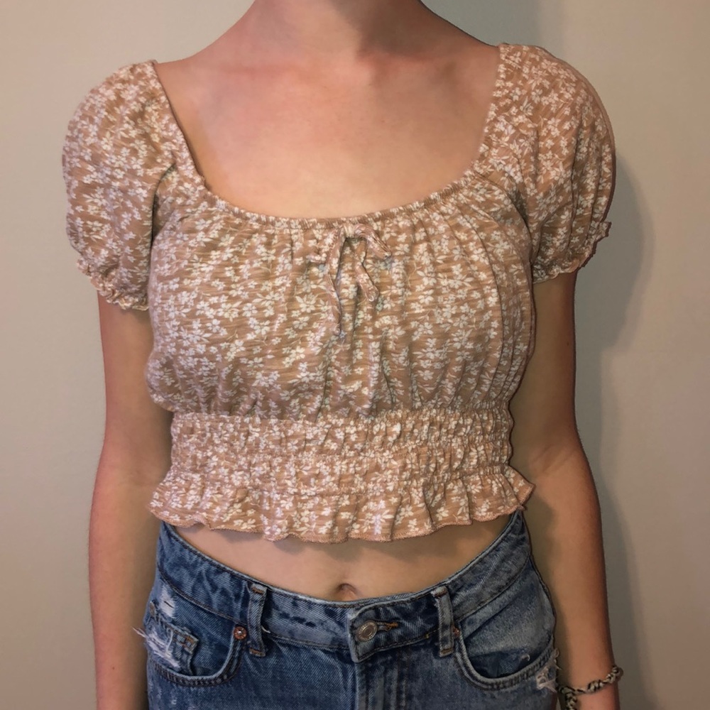 Pacsun Yellow Floral Crop Top